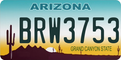 AZ license plate BRW3753
