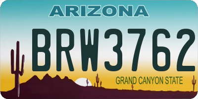 AZ license plate BRW3762