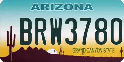 AZ license plate BRW3780