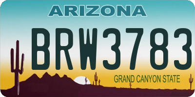 AZ license plate BRW3783