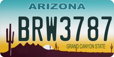 AZ license plate BRW3787