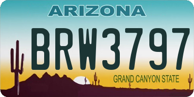 AZ license plate BRW3797