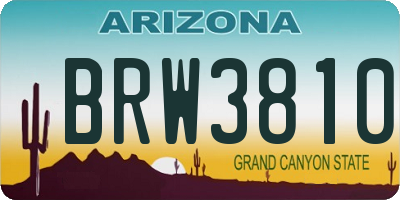 AZ license plate BRW3810