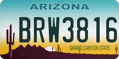 AZ license plate BRW3816
