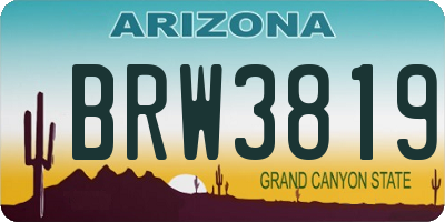 AZ license plate BRW3819