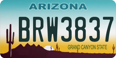 AZ license plate BRW3837