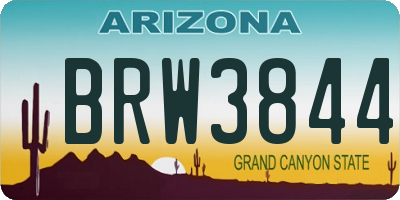 AZ license plate BRW3844