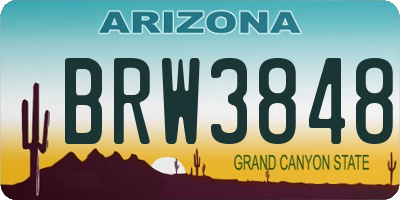 AZ license plate BRW3848