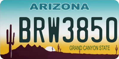 AZ license plate BRW3850