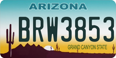 AZ license plate BRW3853