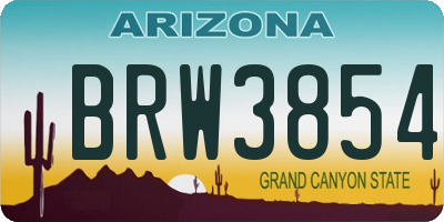 AZ license plate BRW3854