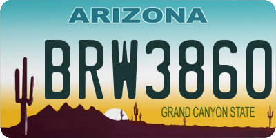 AZ license plate BRW3860