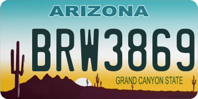 AZ license plate BRW3869