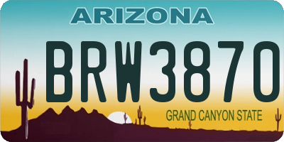 AZ license plate BRW3870