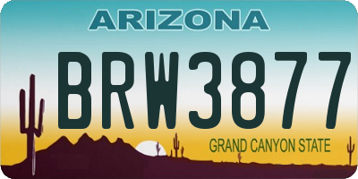 AZ license plate BRW3877