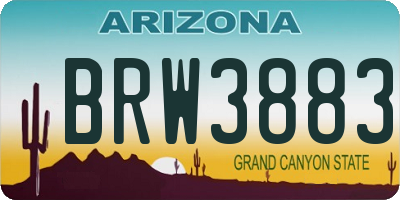 AZ license plate BRW3883