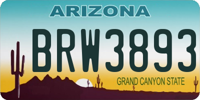 AZ license plate BRW3893