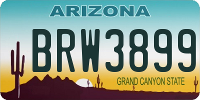 AZ license plate BRW3899