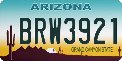AZ license plate BRW3921
