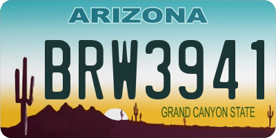 AZ license plate BRW3941