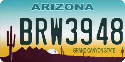 AZ license plate BRW3948