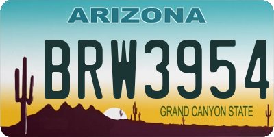 AZ license plate BRW3954