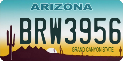 AZ license plate BRW3956