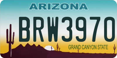 AZ license plate BRW3970