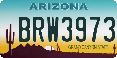 AZ license plate BRW3973