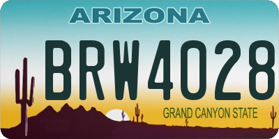 AZ license plate BRW4028