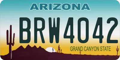 AZ license plate BRW4042