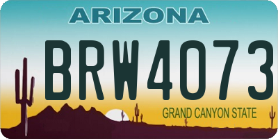AZ license plate BRW4073