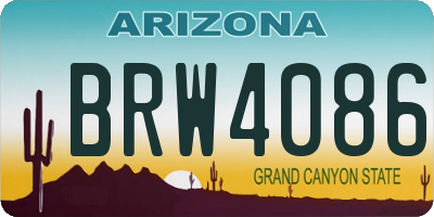 AZ license plate BRW4086
