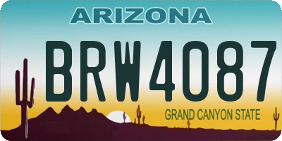 AZ license plate BRW4087