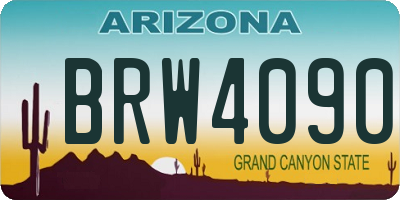 AZ license plate BRW4090