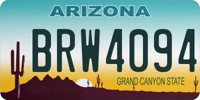 AZ license plate BRW4094