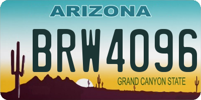 AZ license plate BRW4096