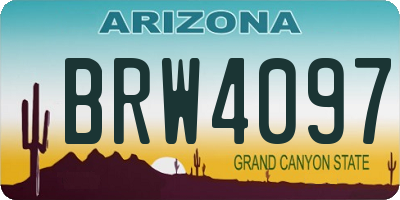 AZ license plate BRW4097