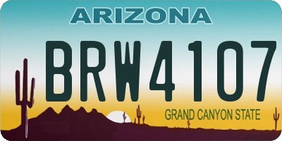 AZ license plate BRW4107