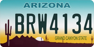AZ license plate BRW4134