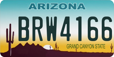 AZ license plate BRW4166
