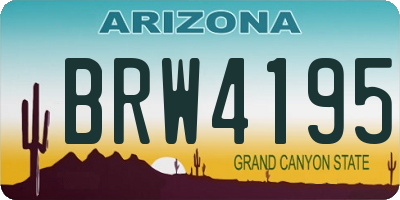 AZ license plate BRW4195