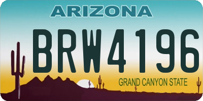 AZ license plate BRW4196