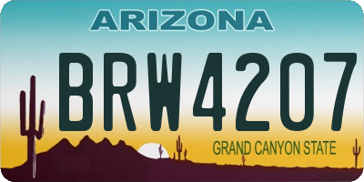 AZ license plate BRW4207