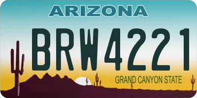 AZ license plate BRW4221