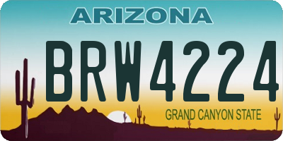 AZ license plate BRW4224