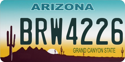 AZ license plate BRW4226