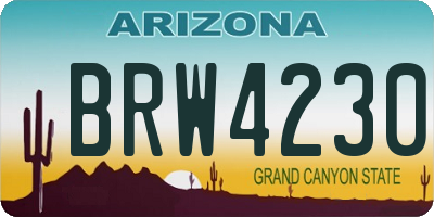 AZ license plate BRW4230