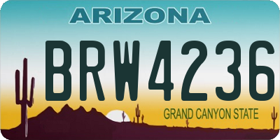 AZ license plate BRW4236