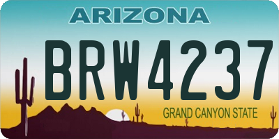 AZ license plate BRW4237
